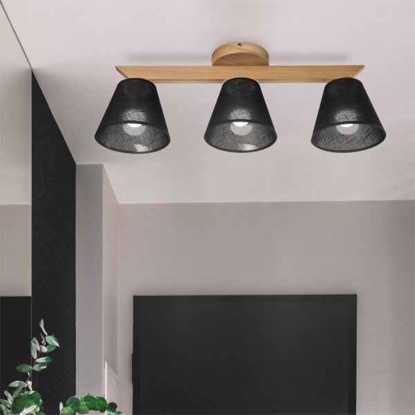 Lustră aplicată Brilagi ANTHONY 3xE14/40W/230V stejar/negru