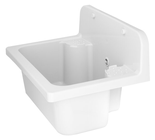 Gamma Manta, chiuveta universala din plastic 55,6x37,3x34,8 cm + sifon, 1 camera, alb, GMA-KGR56-WH