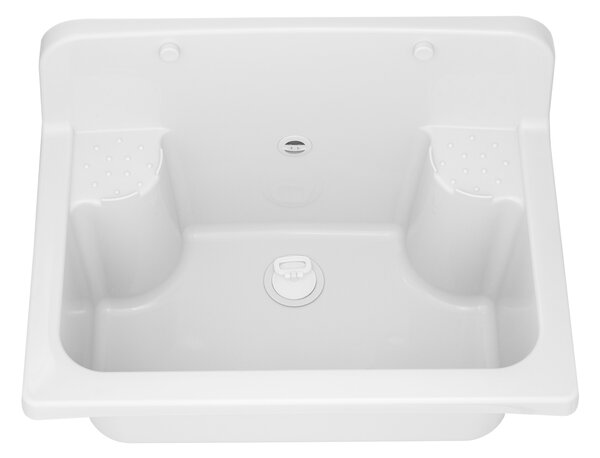 Gamma Manta, chiuveta universala din plastic 55,6x37,3x34,8 cm + sifon, 1 camera, alb, GMA-KGR56-WH