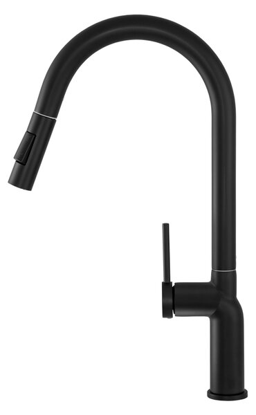Gamma Vera, baterie pentru chiuvetă înaltă cu gura de scurgere h-550, negru mat, GMA-BV-BK