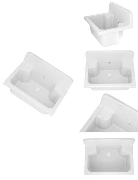 Gamma Manta, chiuveta universala din plastic 55,6x37,3x34,8 cm + sifon, 1 camera, alb, GMA-KGR56-WH