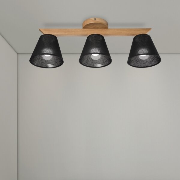 Lustră aplicată Brilagi ANTHONY 3xE14/40W/230V stejar/negru