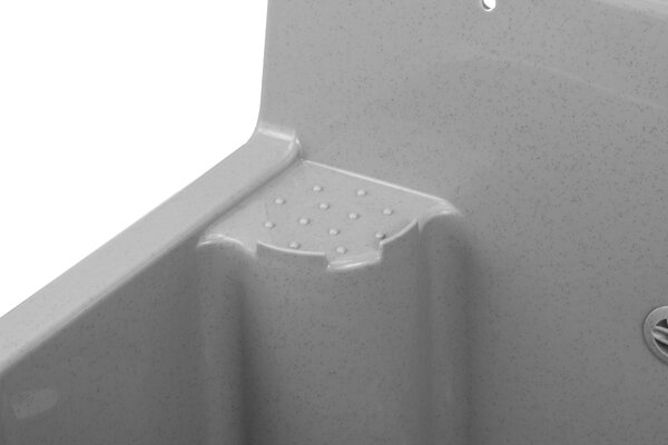 Gamma Manta, chiuveta universala din plastic 55,6x37,3x34,8 cm + sifon, 1 camera, gri, GMA-KGR56-G