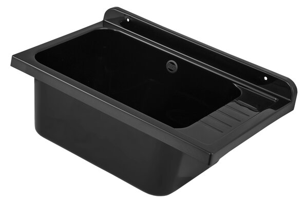 Gamma Selva, chiuveta universala din plastic 58x38x26,7 cm + sifon, 1 camera, negru, GMA-KGS58-BK