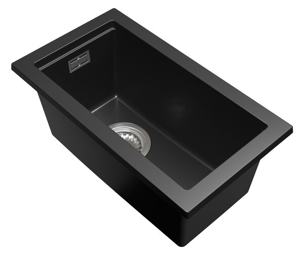 Gamma Decor 2850, chiuvetă granit cu 1 compartiment 280x500x207 mm, negru, GMA-ZLE000154