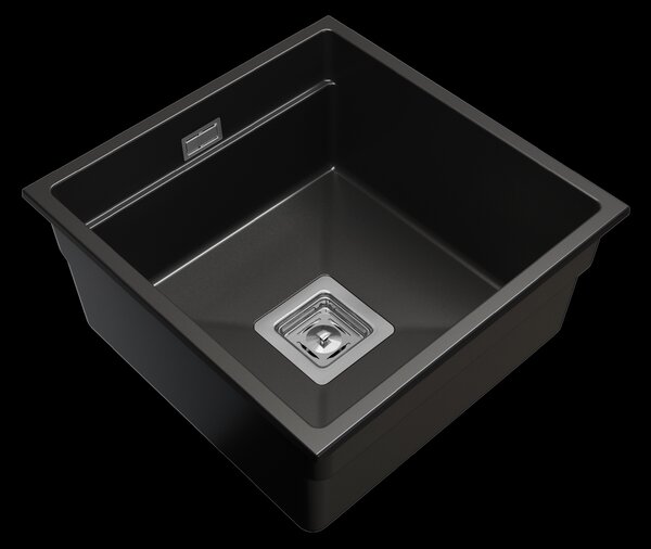Gamma Decor 4445, chiuvetă granit cu 1 compartiment 440x450x215 mm, negru, GMA-ZLE000128