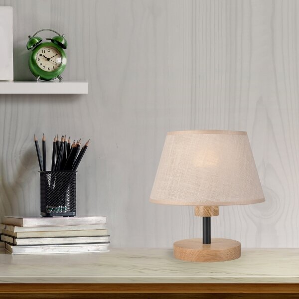 Lampă de masă Brilagi ANTHONY 1xE14/40W/230V stejar/bej