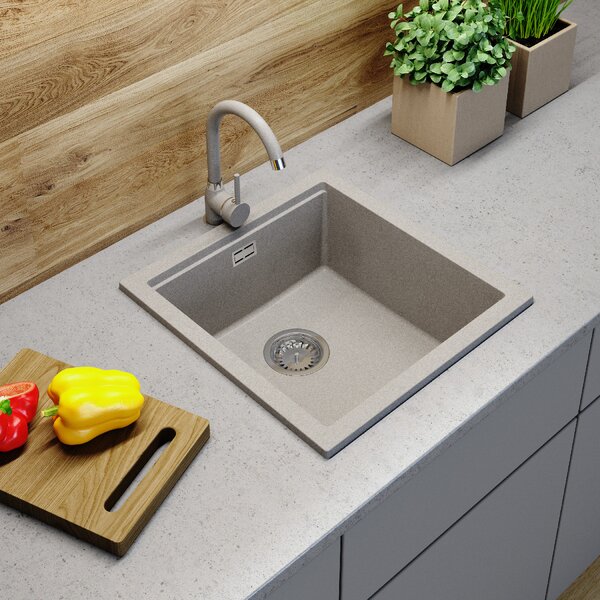 Gamma Decor 4850, chiuveta granit cu 1 compartiment 480x500x215 mm, bej, GMA-ZLE000169