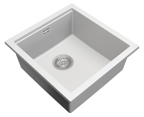 Gamma Decor 4850, chiuvetă granit cu 1 compartiment 480x500x215 mm, alb, GMA-ZLE000165