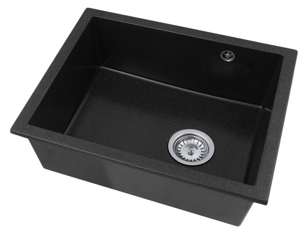 Gamma Decor 5040, chiuvetă granit cu 1 compartiment 560x460x180 mm, negru cu patate, GMA-ZLE000081