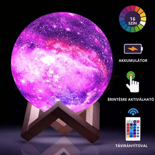 Lampă Galaxy 3D cu telecomandă