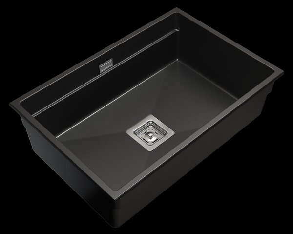 Gamma Decor 7050, chiuvetă granit cu 1 compartiment 700x470x220 mm, negru, GMA-ZLE000107