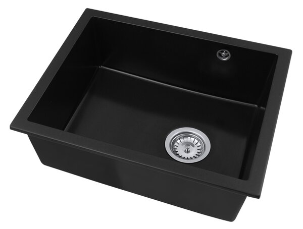Gamma Decor 5040, chiuvetă granit cu 1 compartiment 560x460x180 mm, negru, GMA-ZLE000001