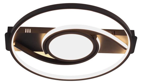 Brilagi - Plafonieră LED dimabilă TWIRL 38W/230V, neagră, cu telecomandă