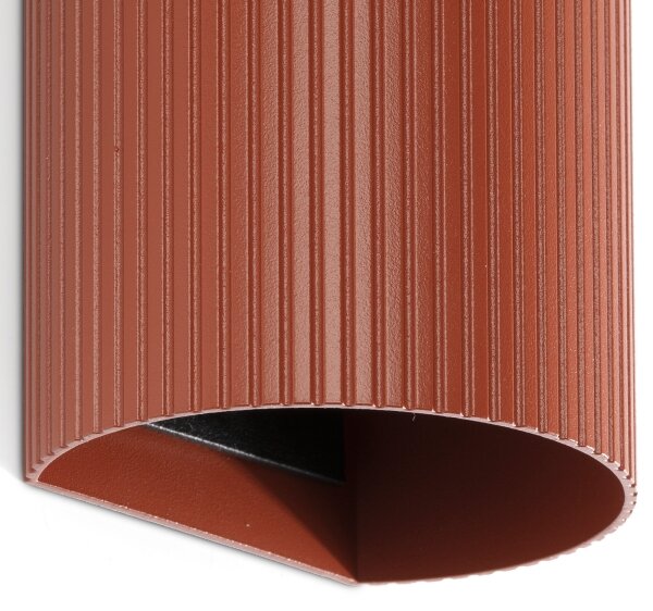 Aplică FARO 40545 SOLE 2xGU10/8W/230V cărămiziu canelat rotund