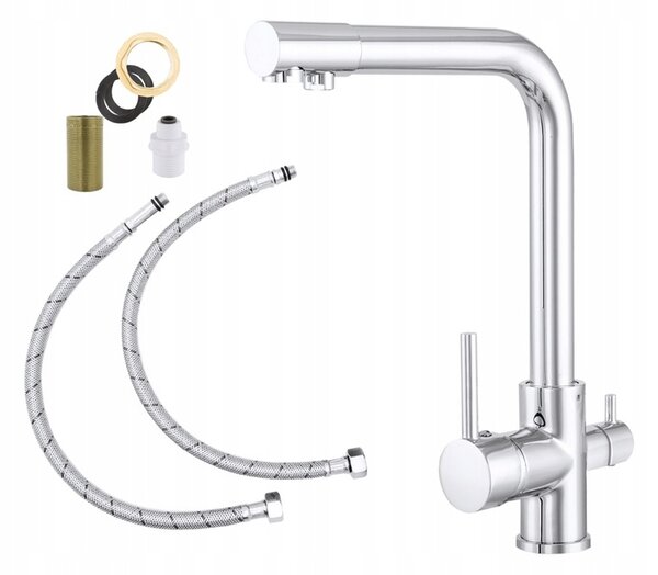 Baterie Gamma Side, chiuvetă înaltă cu racord la filtrul de apă h-330, crom, GMA-BSEF-CH