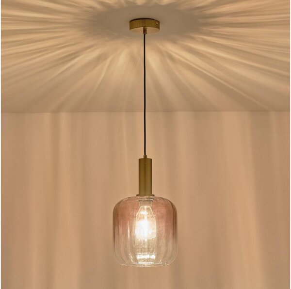 Lustră pe cablu 1xE27/15W/230V roșu/fumuriu pr. 20 cm