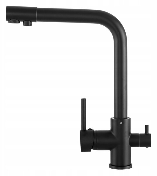 Baterie Gamma Side, chiuvetă înaltă cu racord la filtrul de apă h-330, negru mat, GMA-BSEF-BK