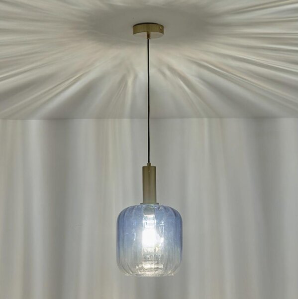 Lustră pe cablu 1xE27/15W/230V albastru/fumuriu pr. 20 cm