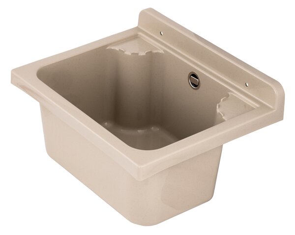 Gamma Manta mini, chiuveta universala din plastic 42,4x34,3x24,2 cm + sifon, 1 camera, bej, GMA-KGM42-B