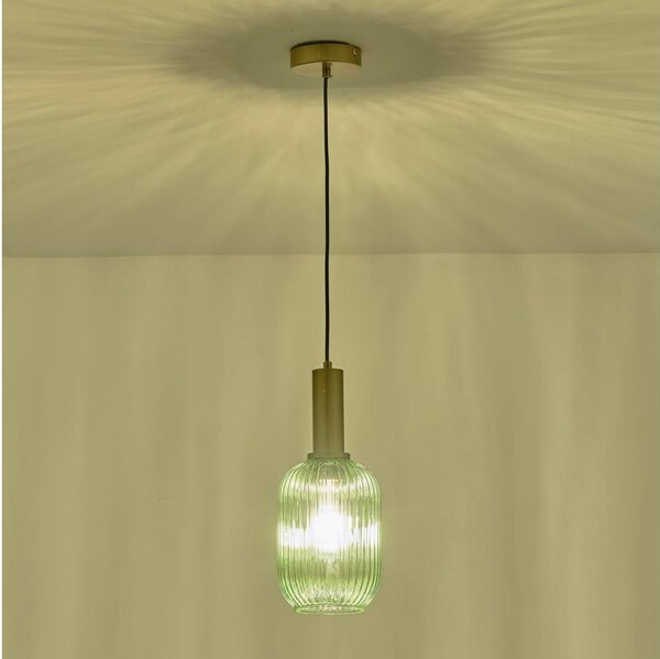 Lustră pe cablu 1xE27/15W/230V verde 13 cm