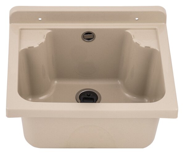 Gamma Manta mini, chiuveta universala din plastic 42,4x34,3x24,2 cm + sifon, 1 camera, bej, GMA-KGM42-B