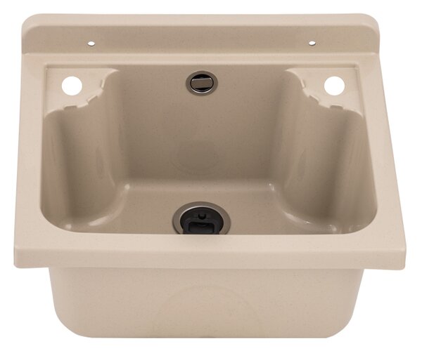 Gamma Manta mini, chiuveta universala din plastic 42,4x34,3x24,2 cm + sifon, 1 camera, bej, GMA-KGM42-B