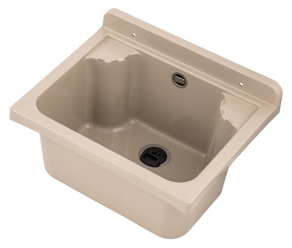 Gamma Manta mini, chiuveta universala din plastic 42,4x34,3x24,2 cm + sifon, 1 camera, bej, GMA-KGM42-B