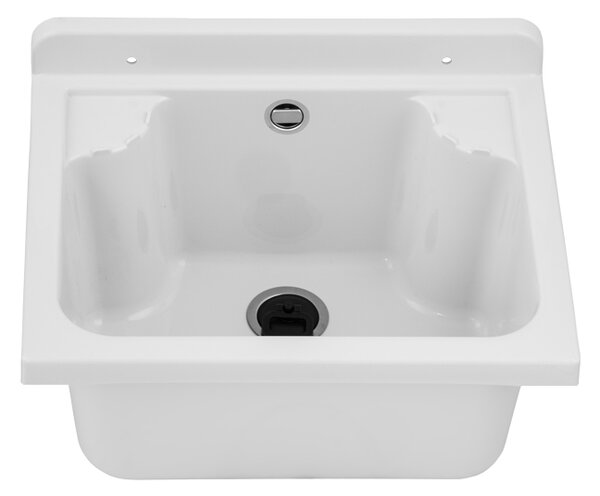 Gamma Manta mini, chiuveta universala din plastic 42,4x34,3x24,2 cm + sifon, 1 camera, alb, GMA-KGM42-WH