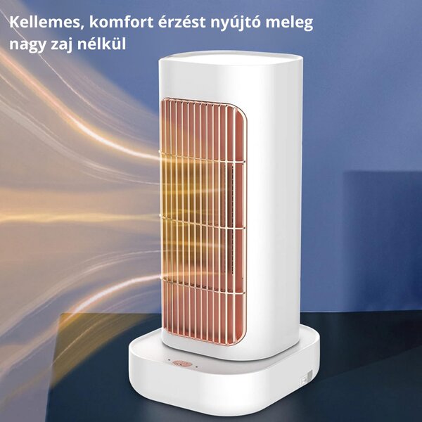 Încălzitor vertical cu încălzire ceramică PTC, două niveluri, suprafață largă de încălzire - alb