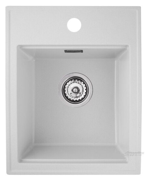 Gamma Modern 4050, chiuvetă granit cu 1 compartiment 400x500x180 mm, alb, GMA-ZM-4050-WH