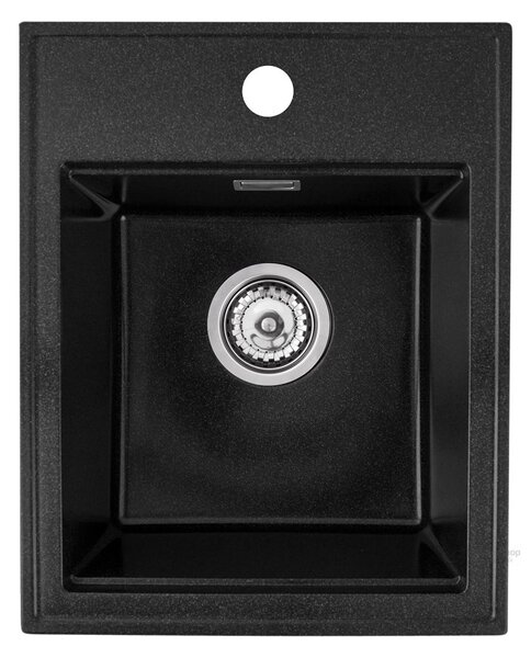 Gamma Modern 4050, chiuvetă granit cu 1 compartiment 400x500x180 mm, negru cu pete, GMA-ZM-4050-BP