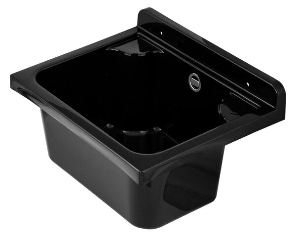 Gamma Manta mini, chiuvetă universală din plastic 42,4x34,3x24,2 cm + sifon, 1 cameră, negru, GMA-KGM42-BK