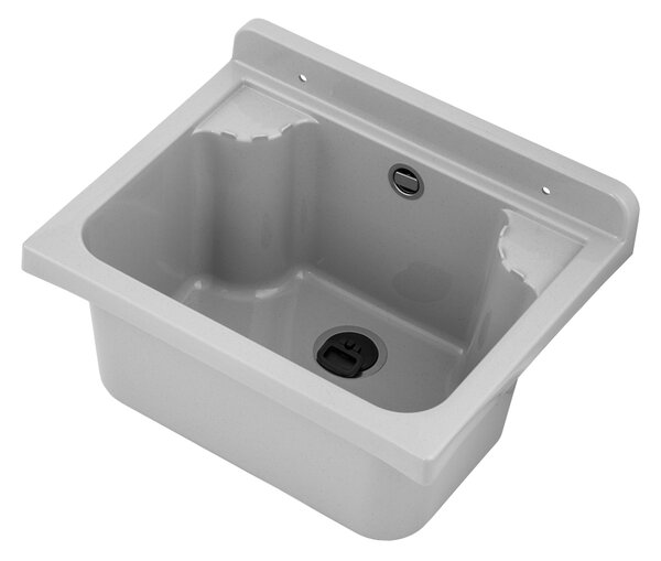 Gamma Manta mini, chiuveta universala din plastic 42,4x34,3x24,2 cm + sifon, 1 camera, gri, GMA-KGM42-G