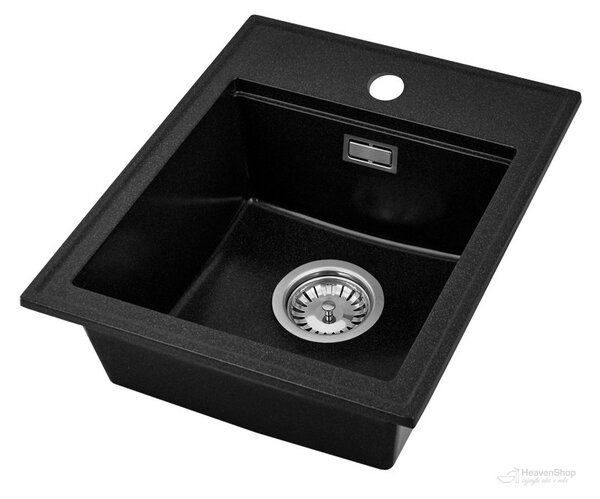 Gamma Modern 4050, chiuvetă granit cu 1 compartiment 400x500x180 mm, negru cu pete, GMA-ZM-4050-BP