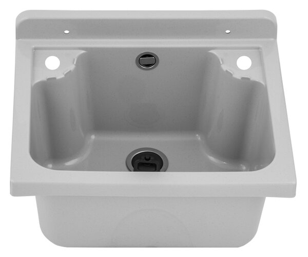 Gamma Manta mini, chiuveta universala din plastic 42,4x34,3x24,2 cm + sifon, 1 camera, gri, GMA-KGM42-G