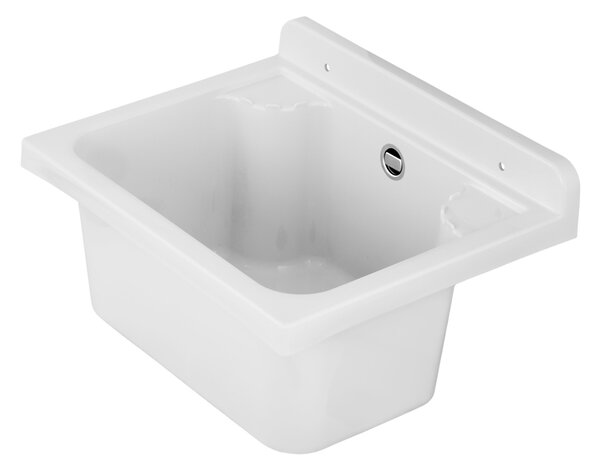Gamma Manta mini, chiuveta universala din plastic 42,4x34,3x24,2 cm + sifon, 1 camera, alb, GMA-KGM42-WH