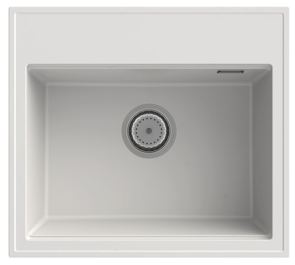 Gamma Modern 5055, chiuvetă granit cu 1 compartiment 560x500x210 mm, alb, GMA-ZM-55-WH