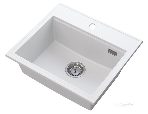 Gamma Modern 5055, chiuvetă granit cu 1 compartiment 560x500x210 mm, alb, GMA-ZM-55-WH