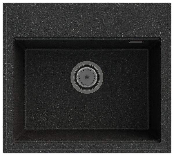 Gamma Modern 5055, chiuvetă granit cu 1 compartiment 560x500x210 mm, negru cu pete, GMA-ZM-55-BP