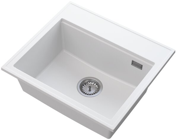Gamma Modern 5055, chiuvetă granit cu 1 compartiment 560x500x210 mm, alb, GMA-ZM-55-WH
