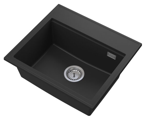 Gamma Modern 5055, chiuveta granit cu 1 compartiment 560x500x210 mm, negru, GMA-ZM-55-BK