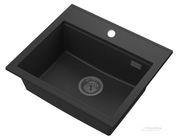 Gamma Modern 5055, chiuveta granit cu 1 compartiment 560x500x210 mm, negru, GMA-ZM-55-BK