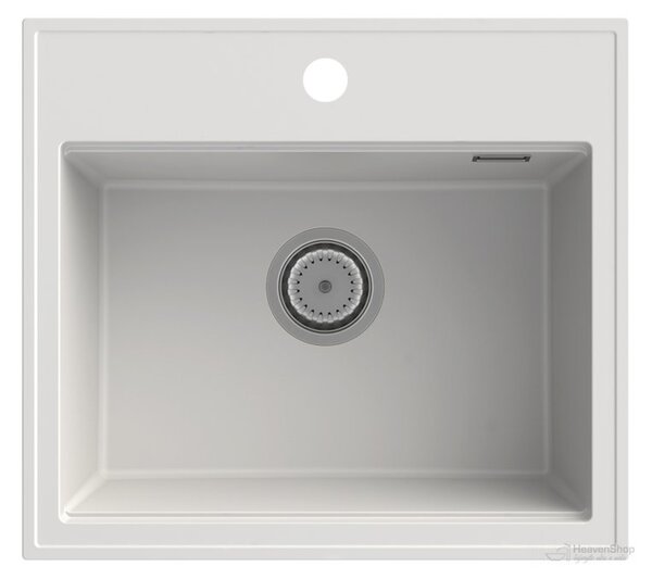 Gamma Modern 5055, chiuvetă granit cu 1 compartiment 560x500x210 mm, alb, GMA-ZM-55-WH