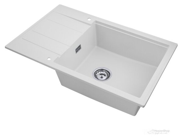 Gamma Modern 8010, chiuvetă granit cu 1 compartiment 800x500x210 mm, alb, GMA-ZM-8010-WH