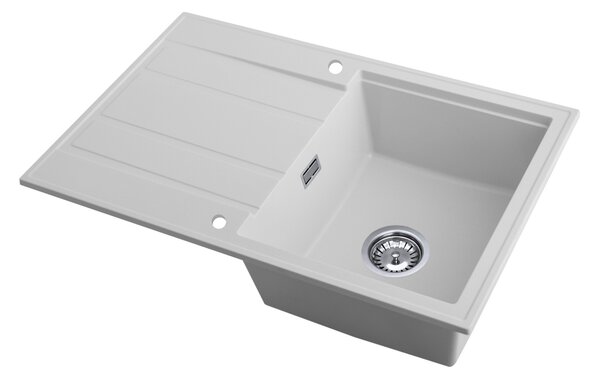 Gamma Modern 8050, chiuvetă granit cu 1 compartiment 790x500x210 mm, alb, GMA-ZM-8050-WH