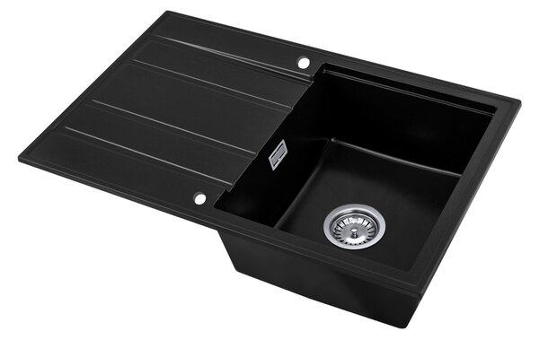 Gamma Modern 8050, chiuvetă granit cu 1 compartiment 790x500x210 mm, negru, GMA-ZM-8050-BK