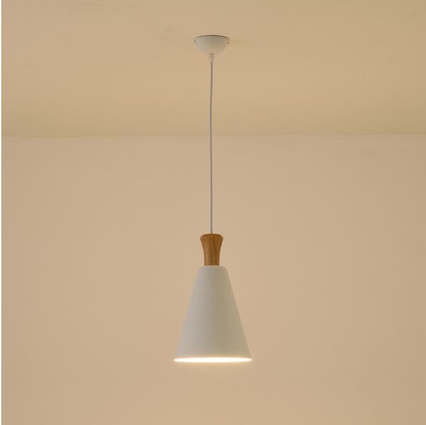 Lustră pe cablu 1xE27/15W/230V alb pr. 20 cm