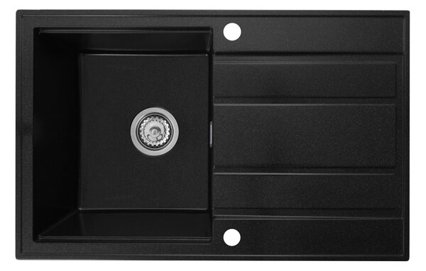 Gamma Modern 8050, chiuvetă granit cu 1 compartiment 790x500x210 mm, negru cu pete, GMA-ZM-8050-BP