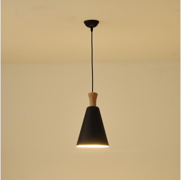 Lustră pe cablu 1xE27/15W/230V negru pr. 20 cm